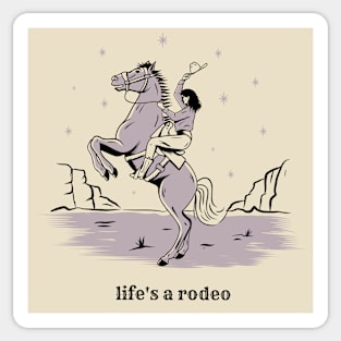 Life's a rodeo horse cowgirl tshirt Sticker